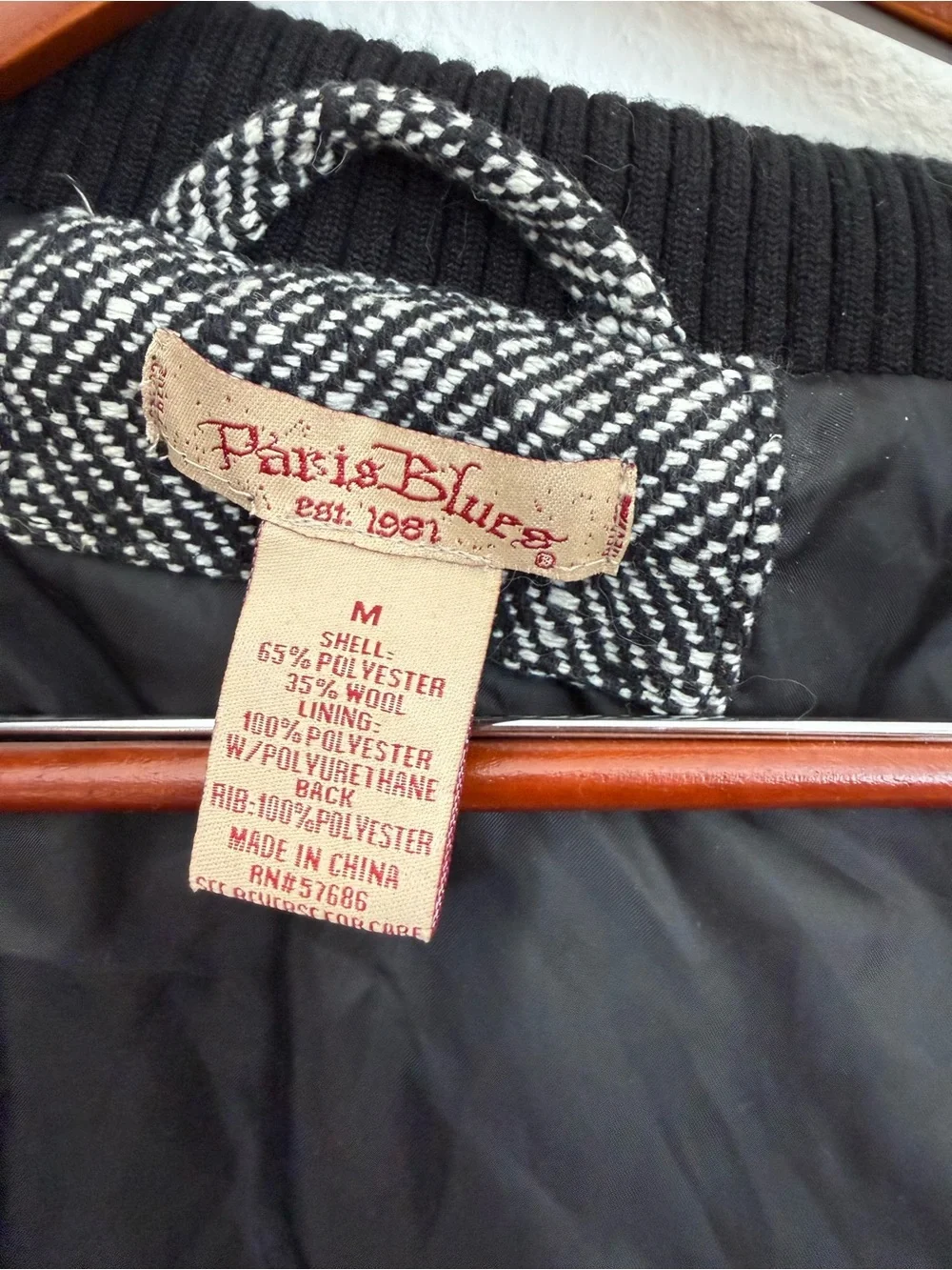 Paris Blues Black & Gray Tweed Hooded Pea Coat